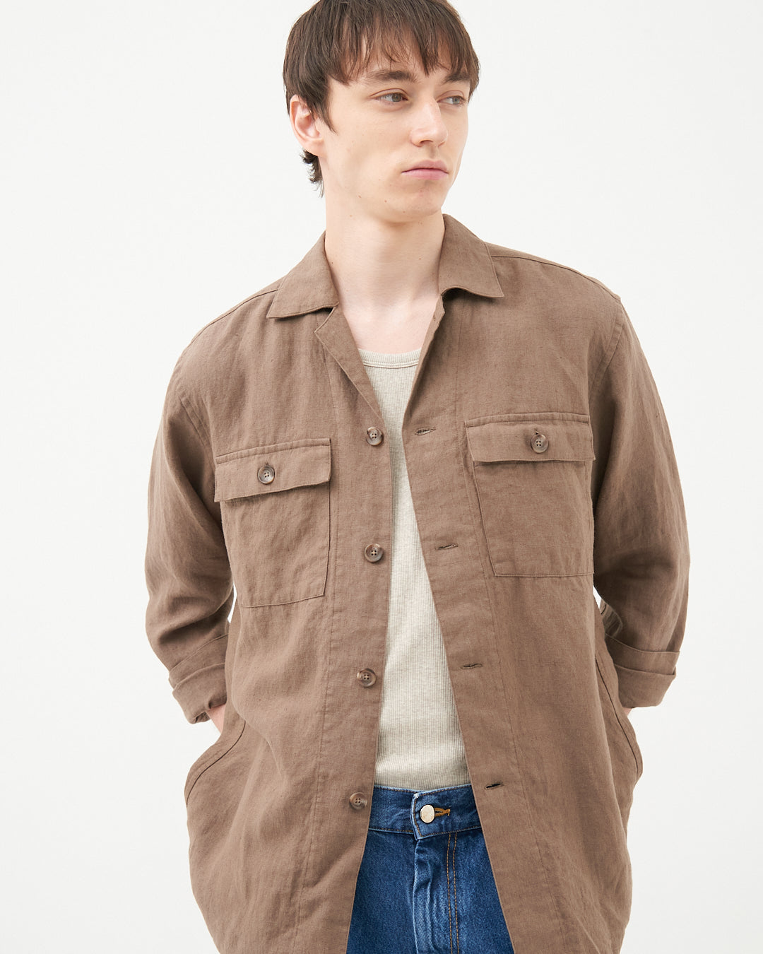 MOONCASTLE × Maker`s Shirt 鎌倉 Linen Shirt Jacket