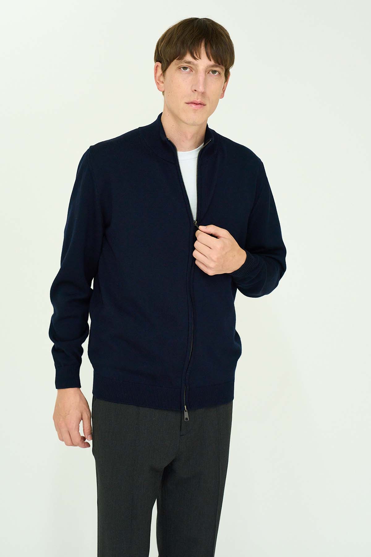 10G Merino Wool Full-Zip Blouzon