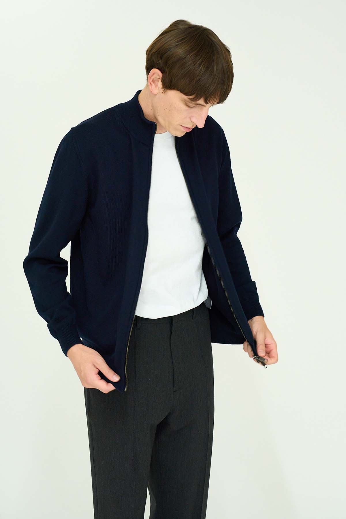 10G Merino Wool Full-Zip Blouzon