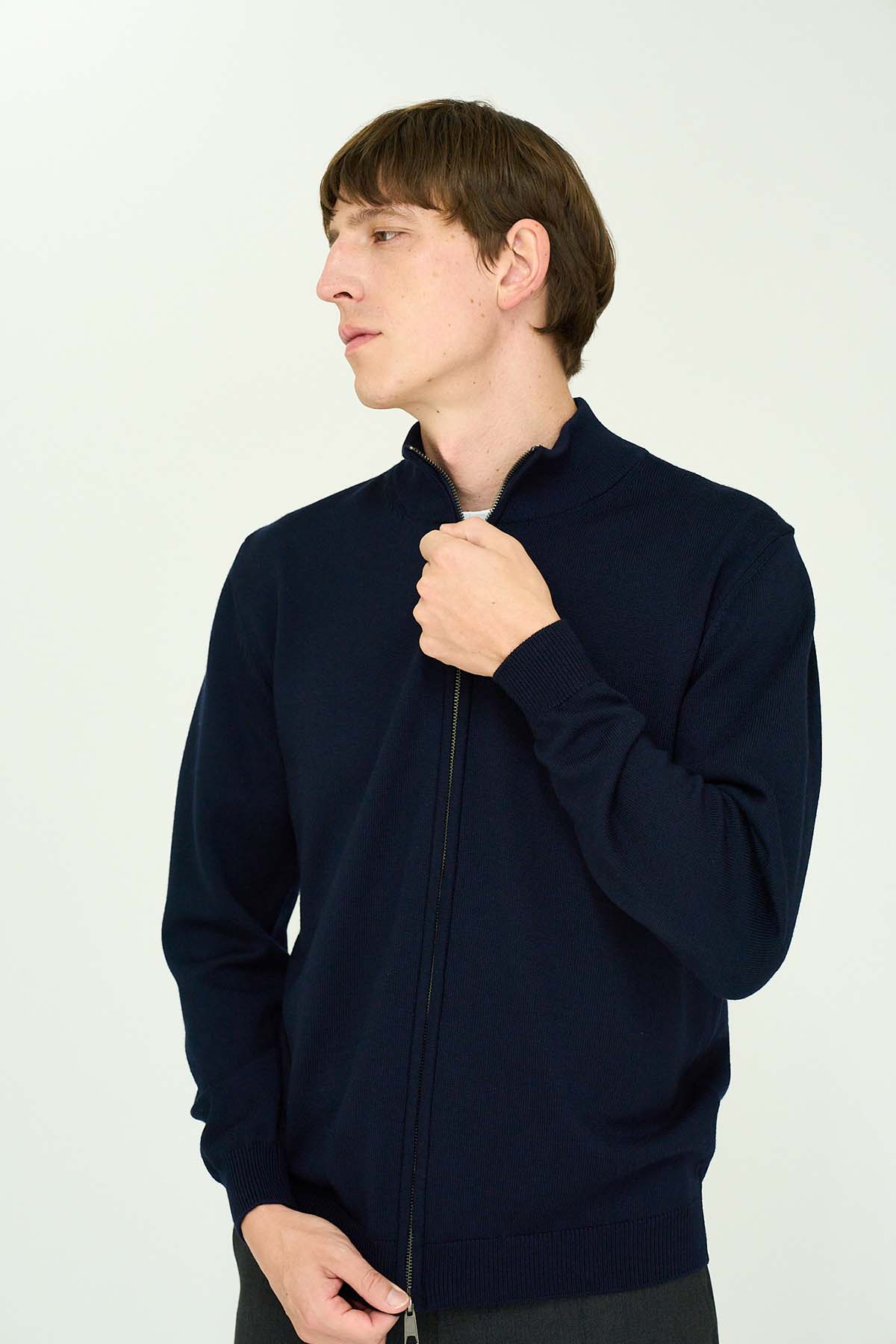 10G Merino Wool Full-Zip Blouzon