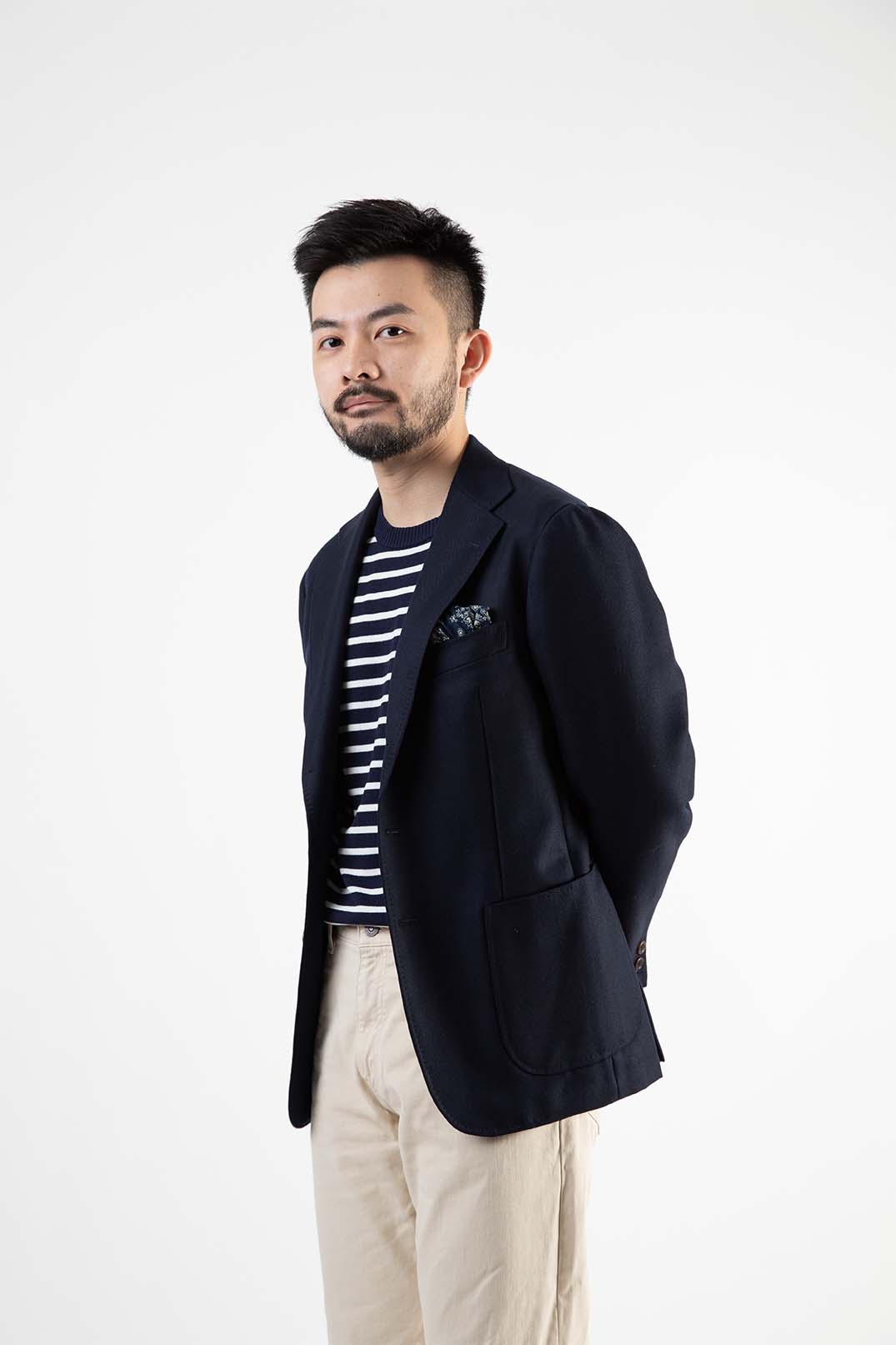 ICE COTTON BORDER LONG CREWNECK (online store removed)