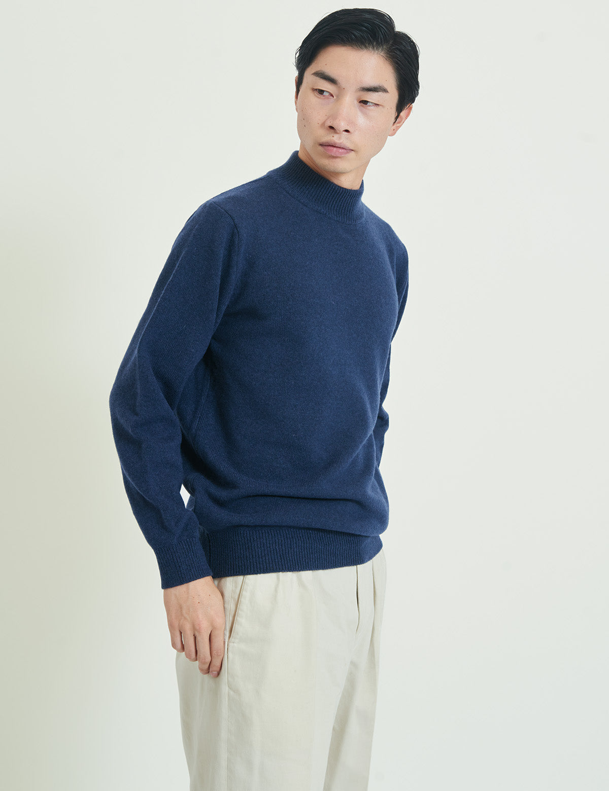 CASHMERE SILK WOOL MOCKNECK