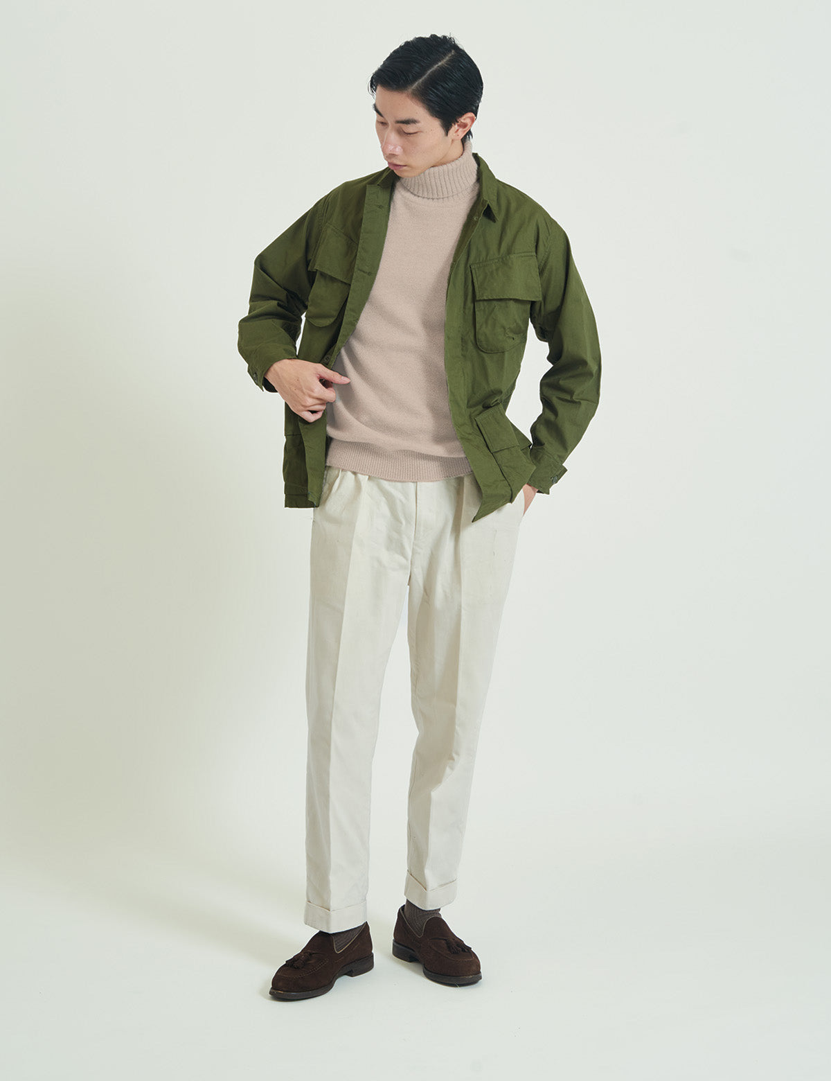 CASHMERE SILK WOOL TURTLE NECK