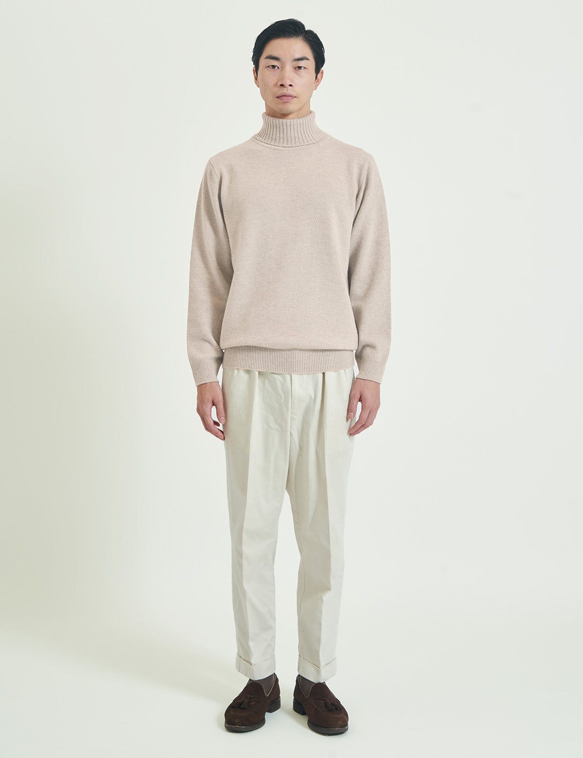 CASHMERE SILK WOOL TURTLE NECK