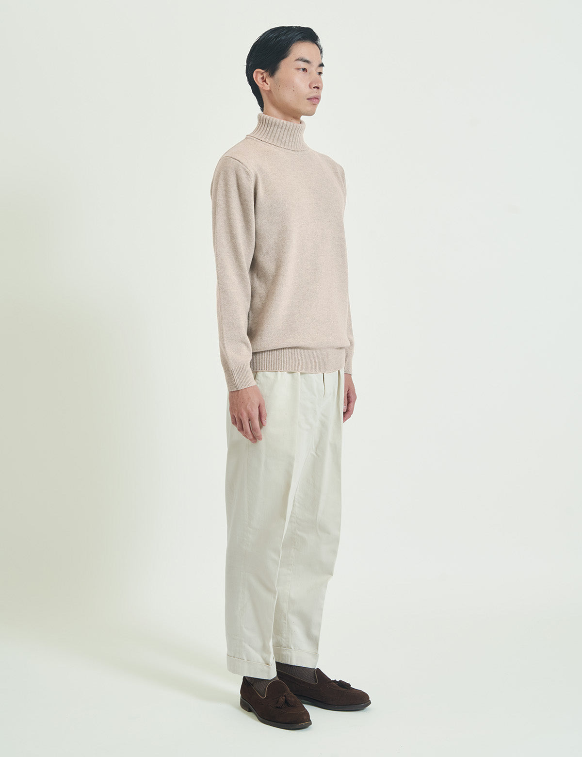 CASHMERE SILK WOOL TURTLE NECK