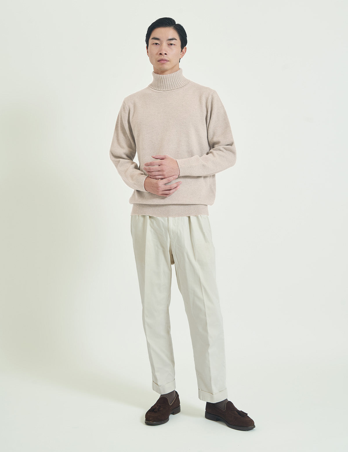 CASHMERE SILK WOOL TURTLE NECK