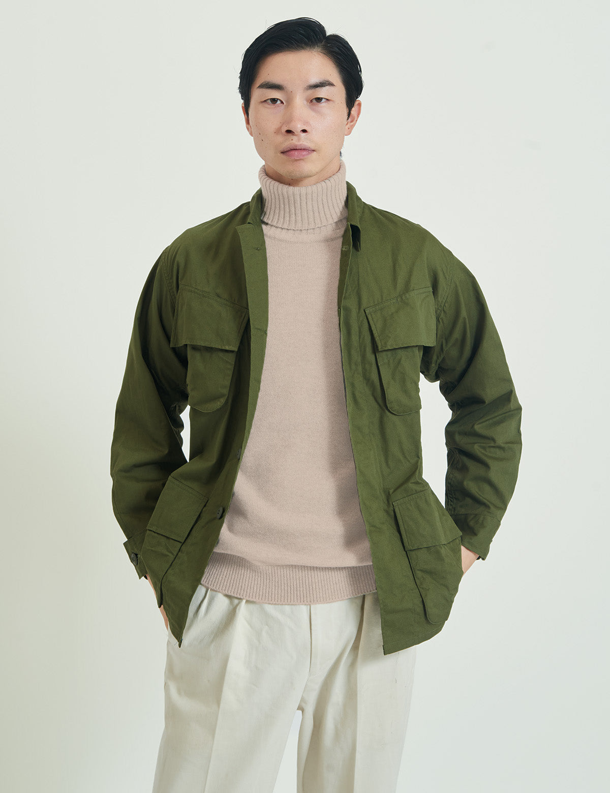 CASHMERE SILK WOOL TURTLE NECK