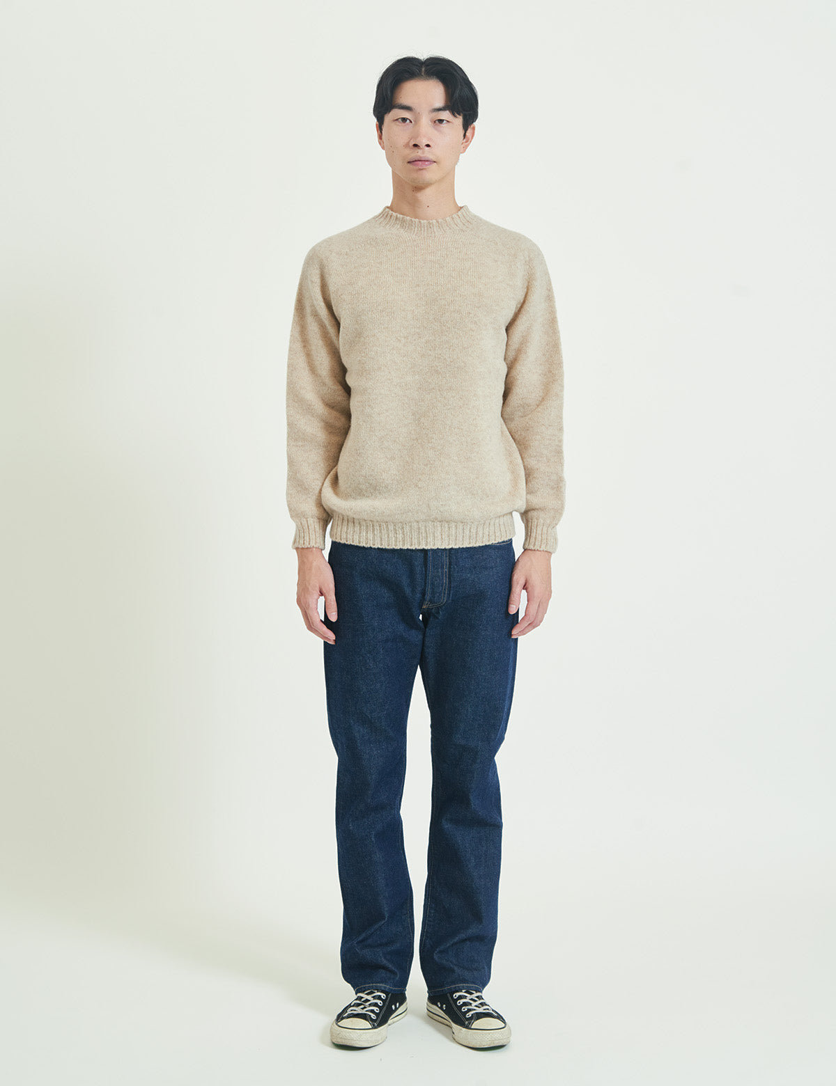 【UNISEX】SHETLAND WOOL CREWNECK SWEATER