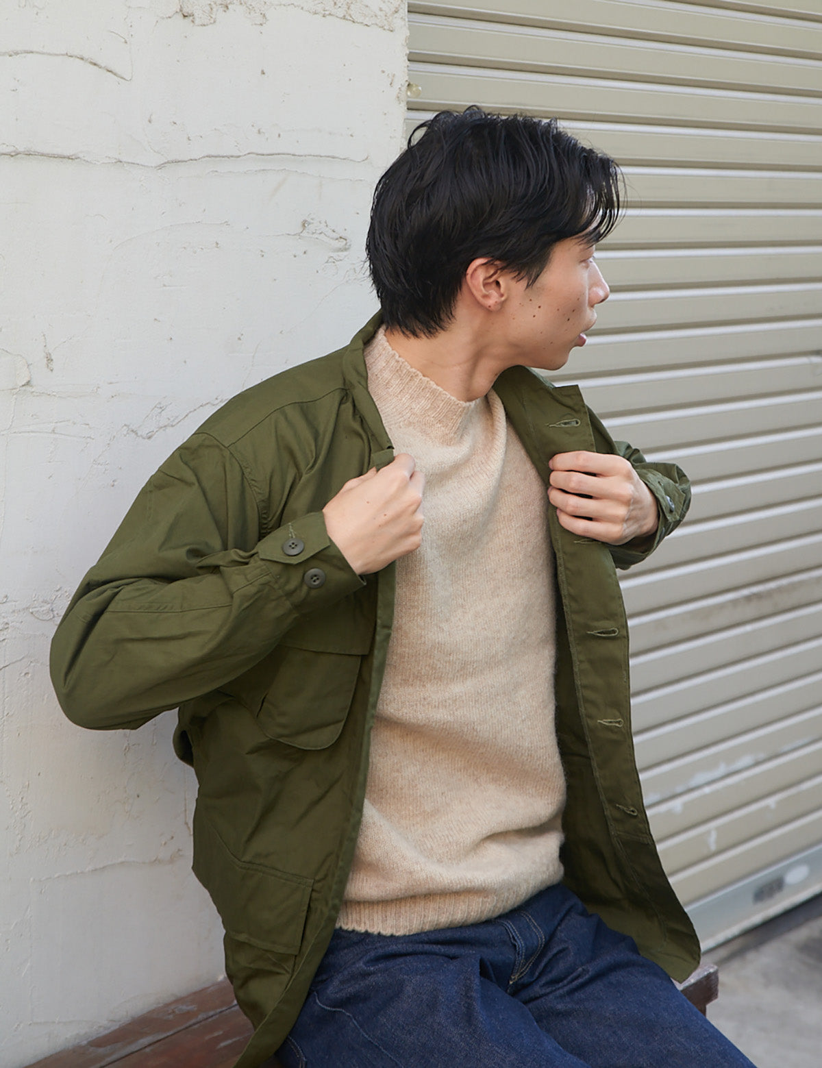 【UNISEX】SHETLAND WOOL CREWNECK SWEATER