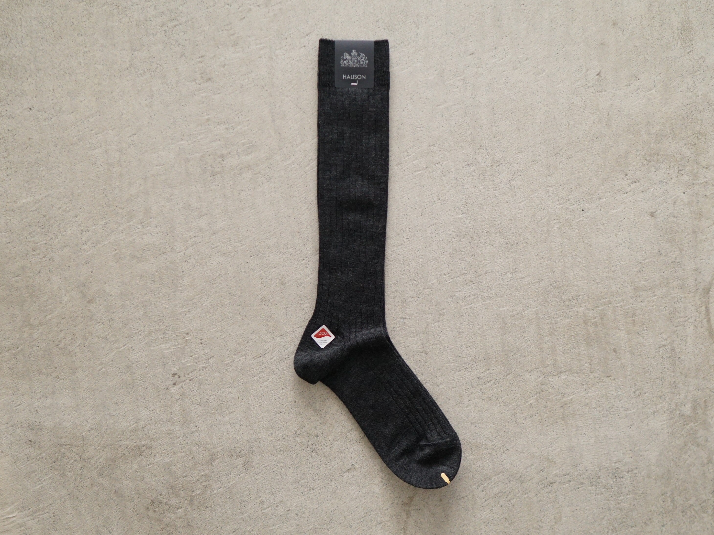 HALLISON Cotton Linen Wide Rib Long Hose Basic