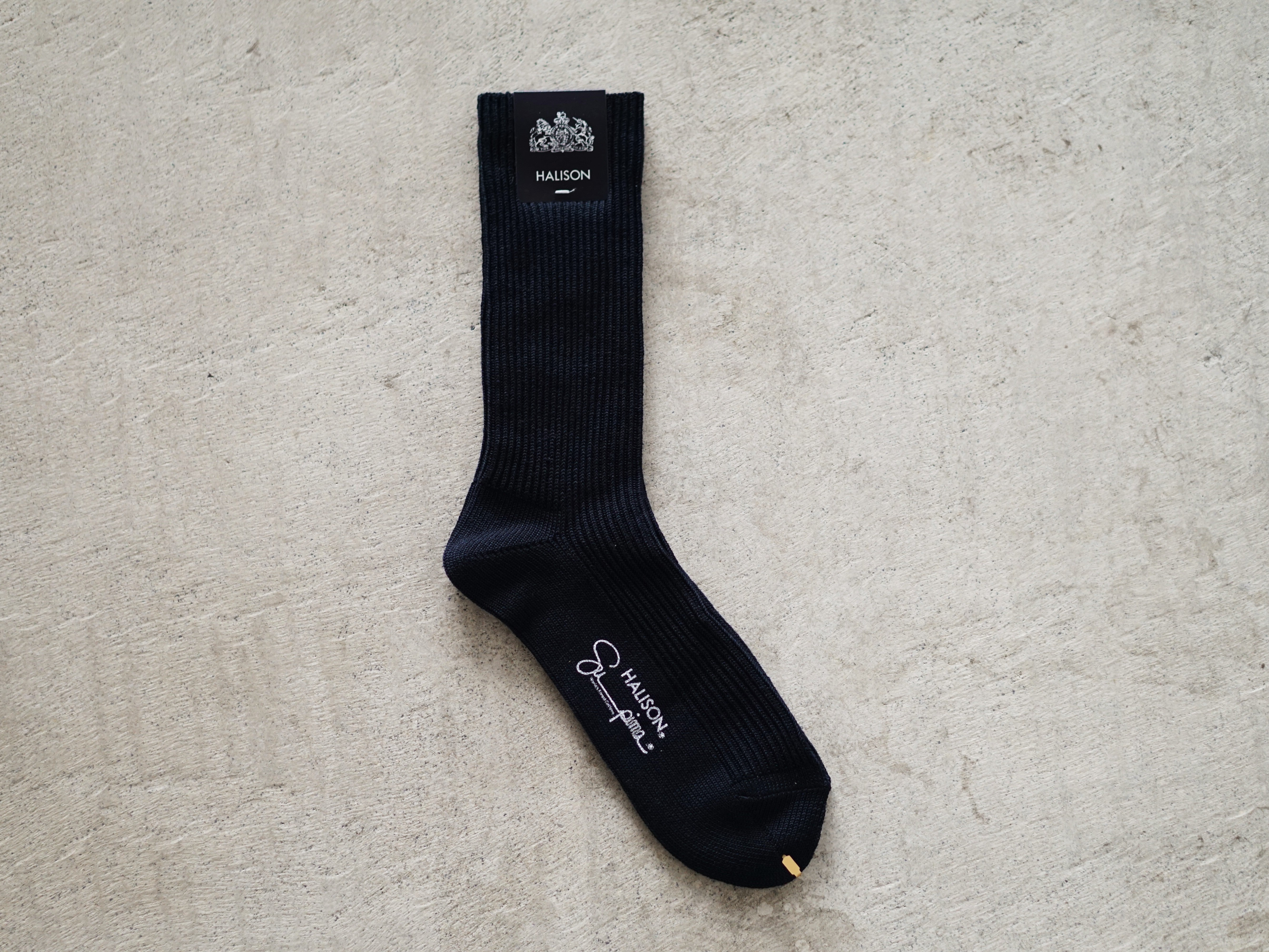 HALLISON Supima 1x1 rib socks