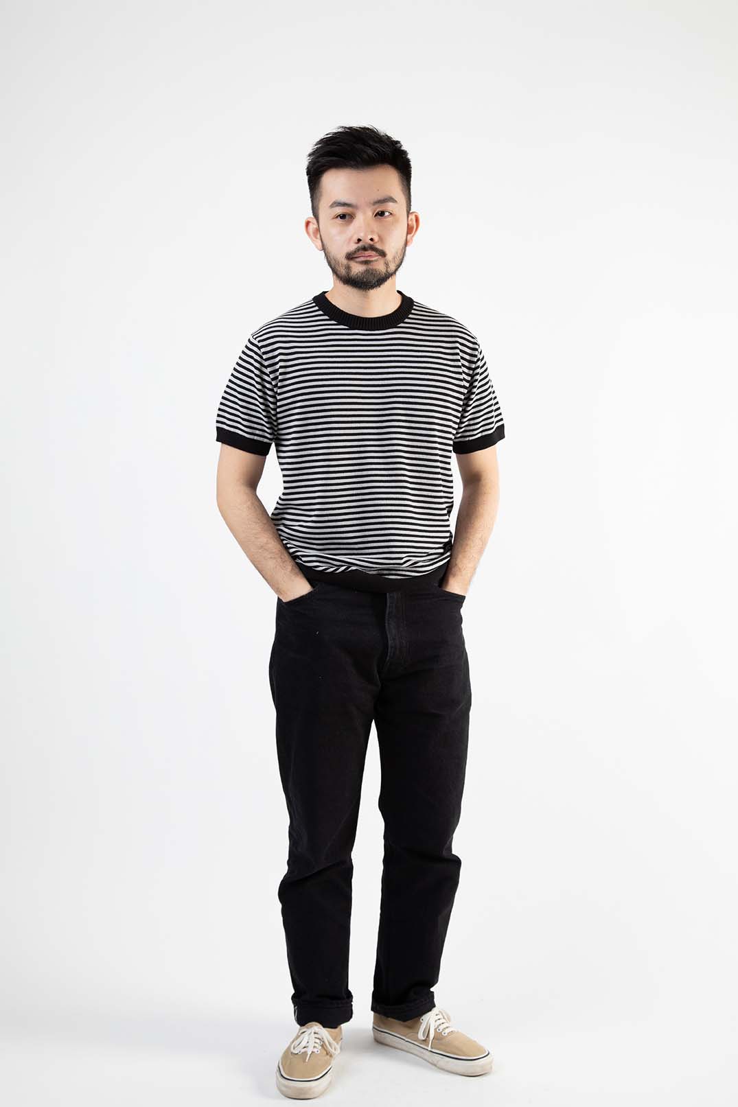 【アーカイブモデル】ICE COTTON BORDER SHORT CREWNECK