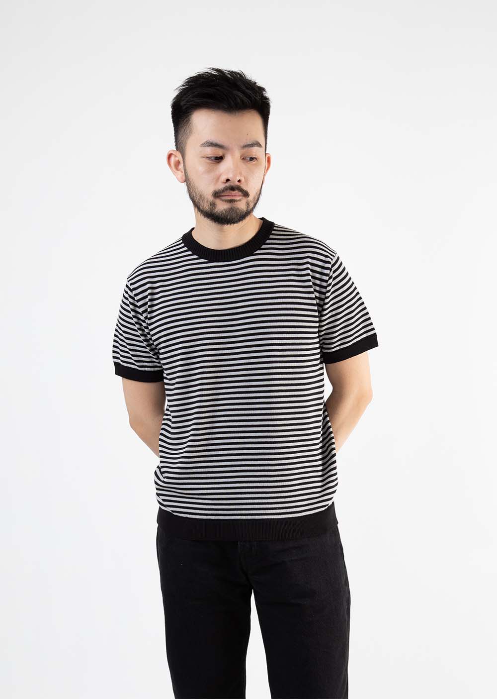 【アーカイブモデル】ICE COTTON BORDER SHORT CREWNECK