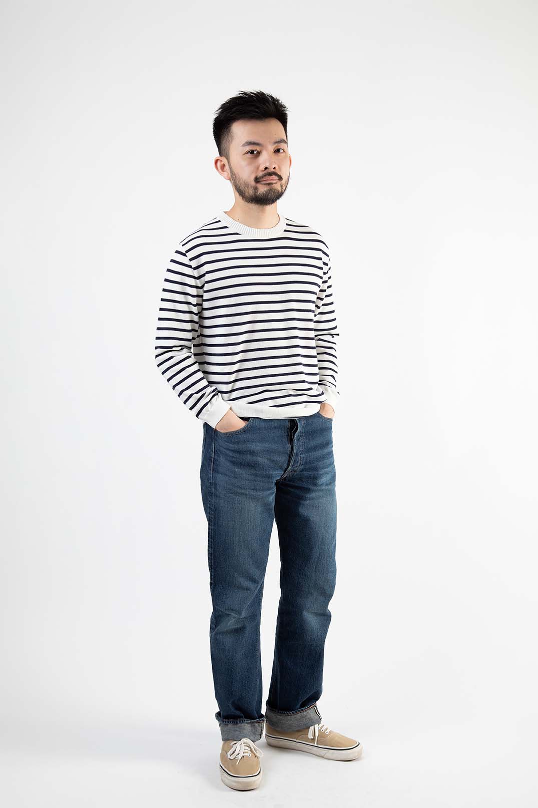 ICE COTTON BORDER LONG CREWNECK (online store removed)