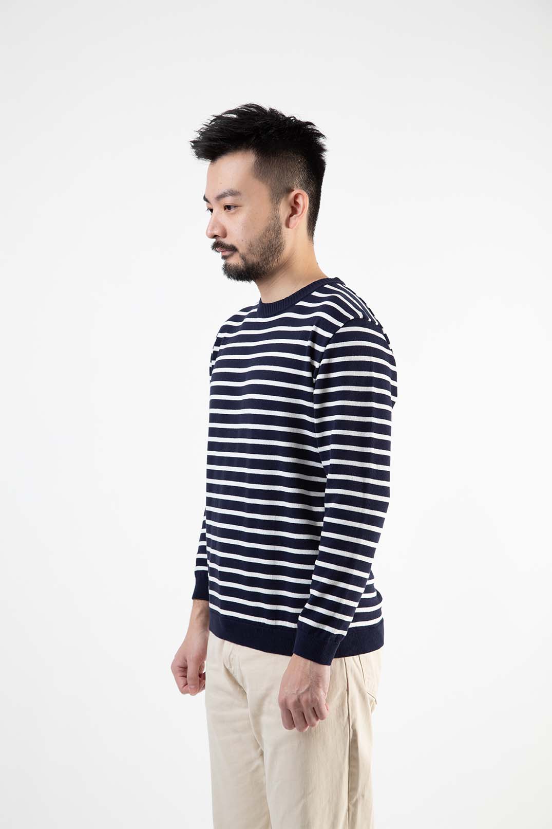 ICE COTTON BORDER LONG CREWNECK (online store removed)
