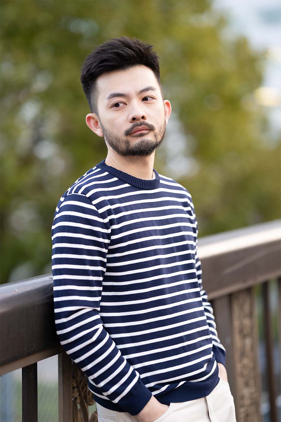 ICE COTTON BORDER LONG CREWNECK (online store removed)
