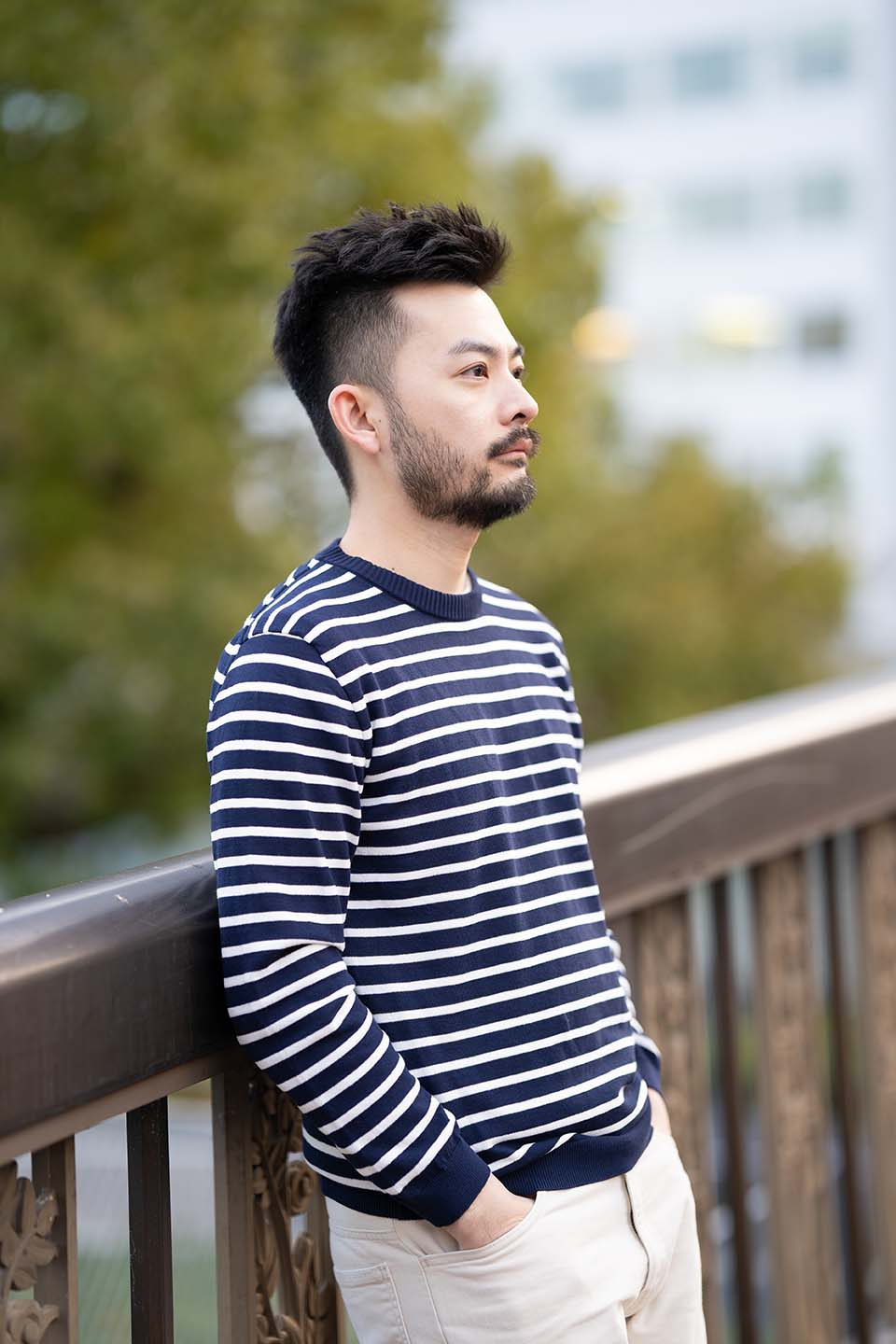 ICE COTTON BORDER LONG CREWNECK (online store removed)