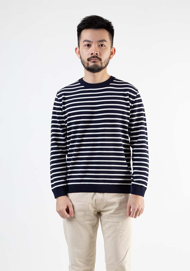 ICE COTTON BORDER LONG CREWNECK (online store removed)