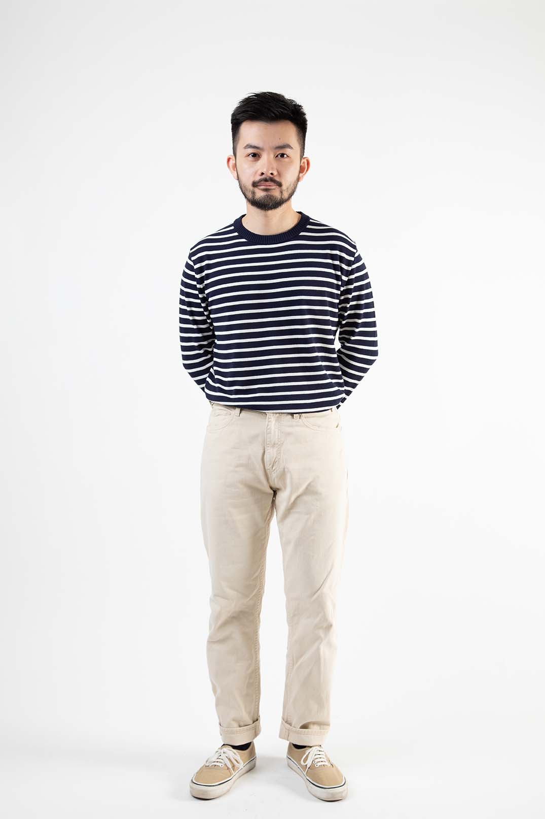 ICE COTTON BORDER LONG CREWNECK (online store removed)