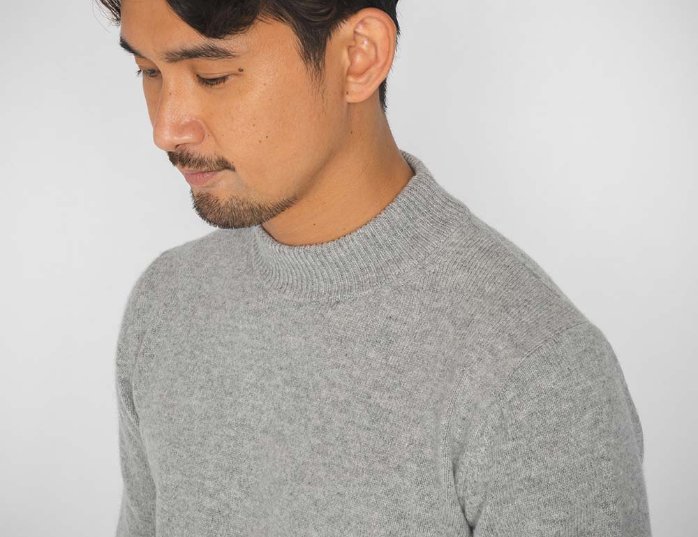 CASHMERE SILK WOOL MOCKNECK