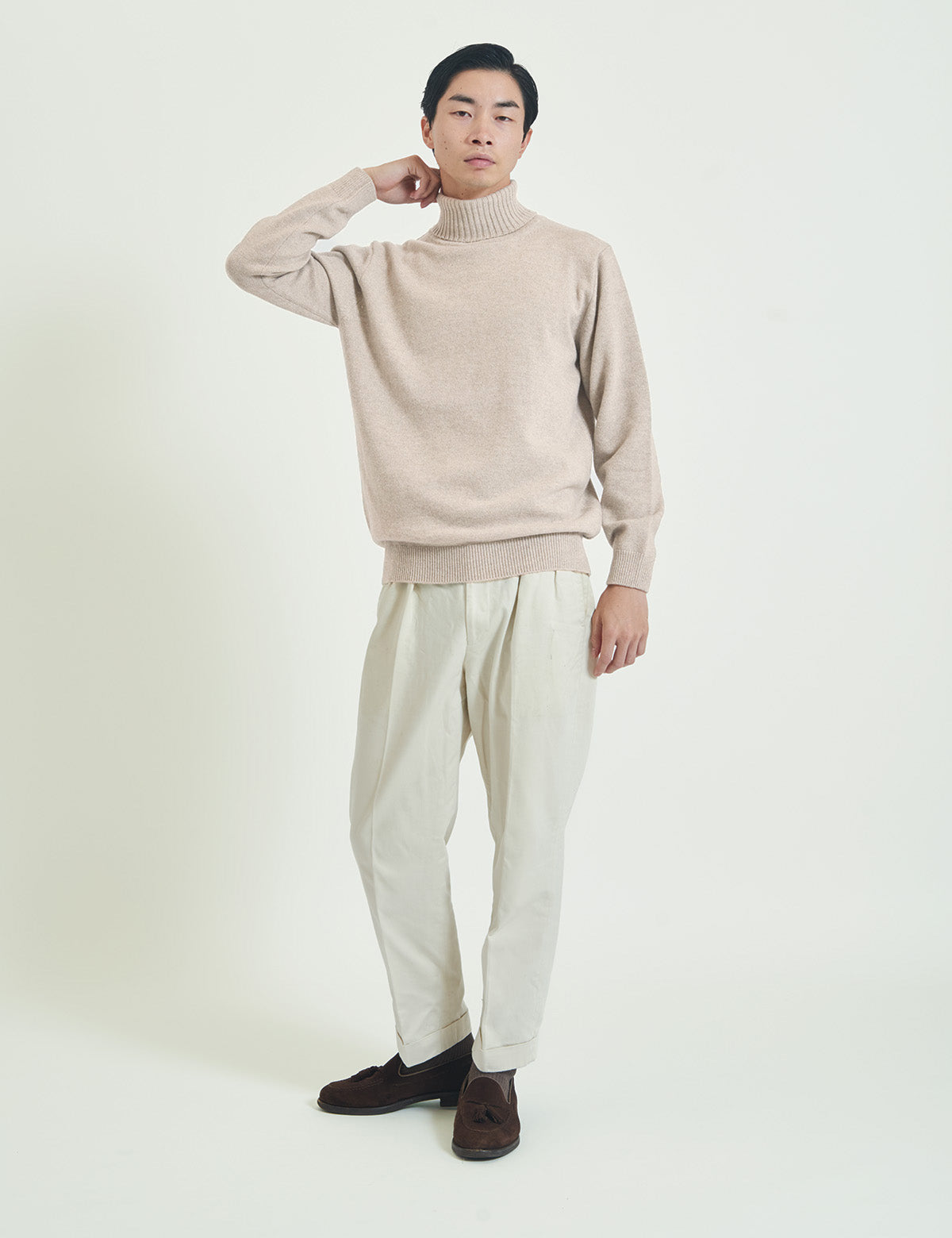 CASHMERE SILK WOOL TURTLE NECK