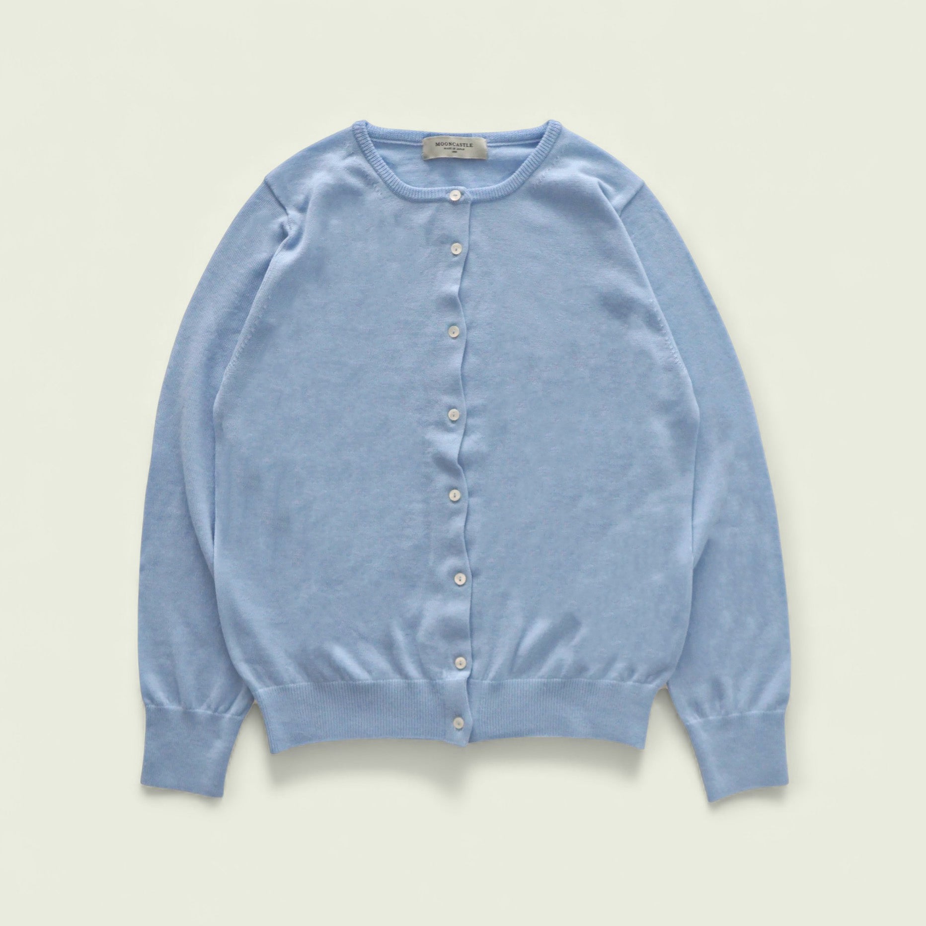 【WOMEN】12G Merino Wool Crewneck Cardigan