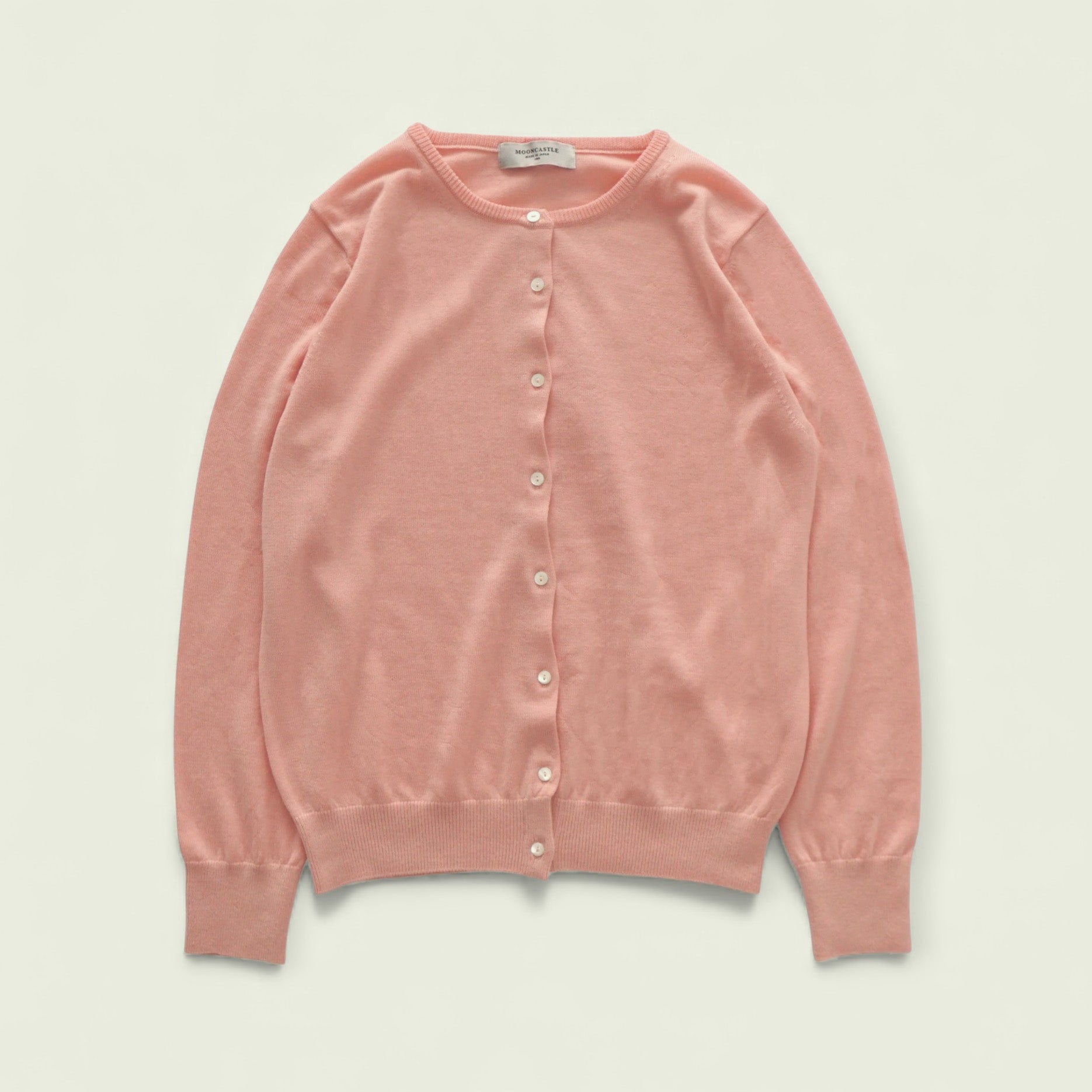【WOMEN】12G Merino Wool Crewneck Cardigan