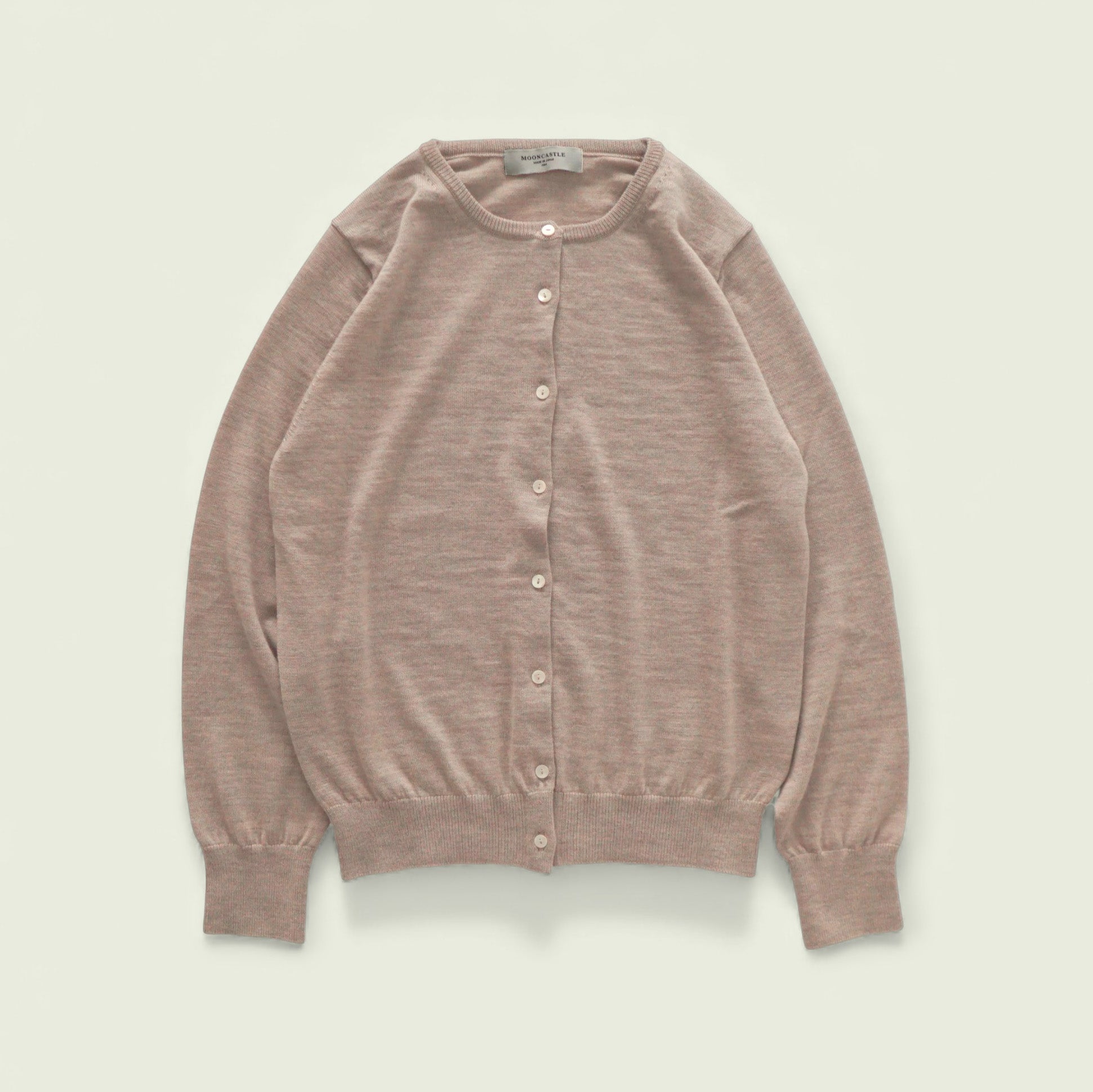 【WOMEN】12G Merino Wool Crewneck Cardigan