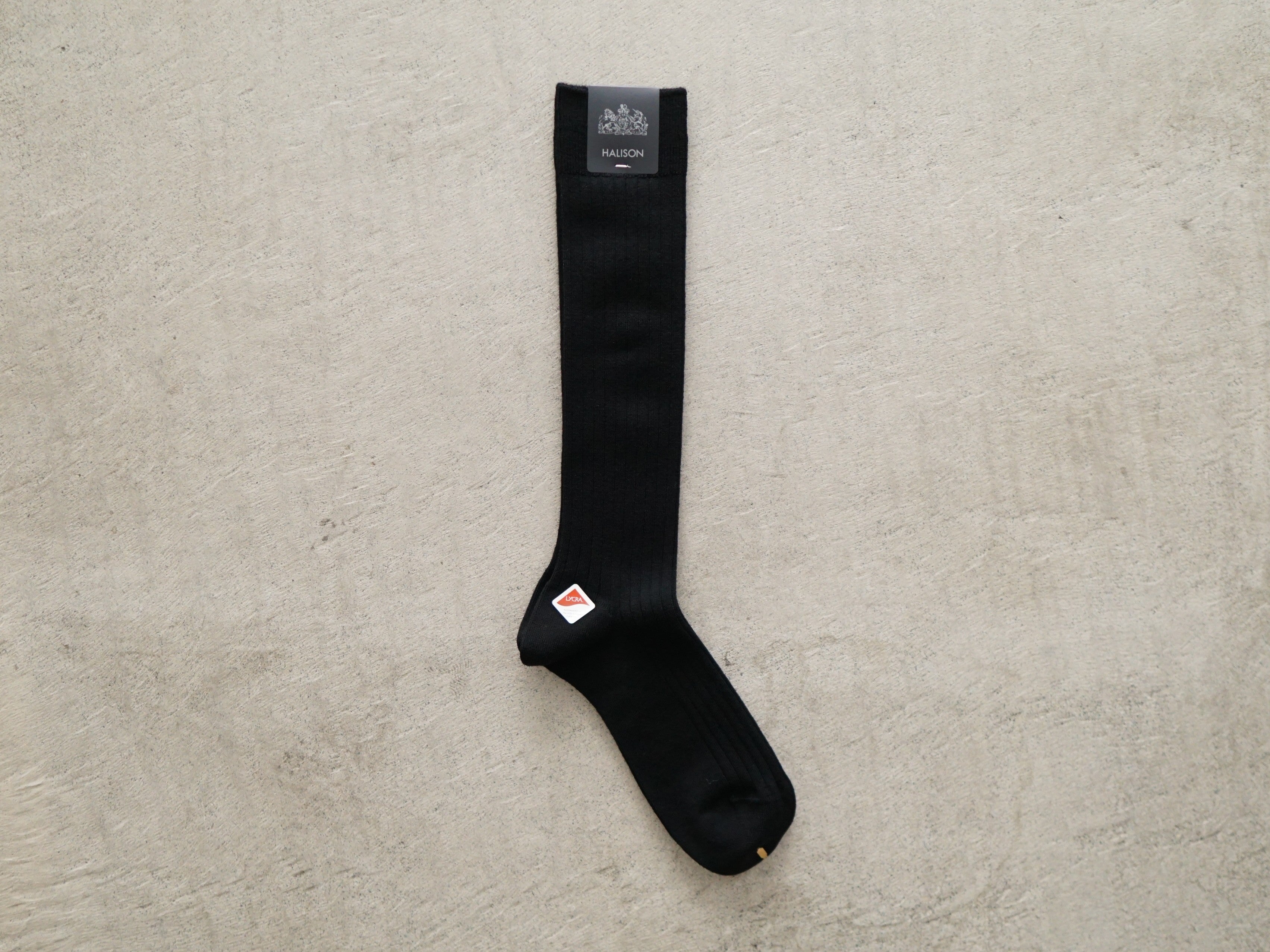 HALLISON Cotton Linen Wide Rib Long Hose Basic