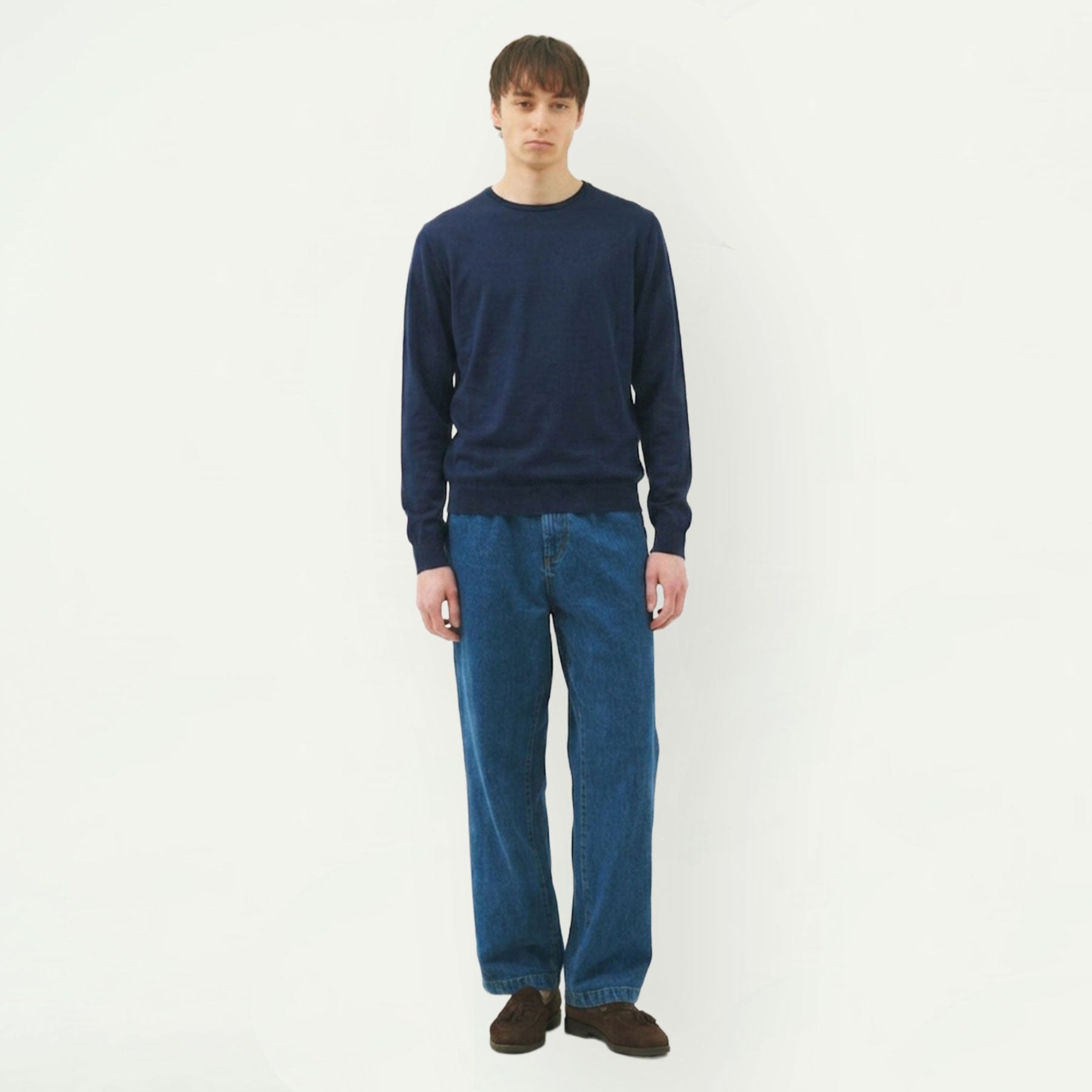 SEA ISLAND COTTON CREWNECK LONG SLEEVE