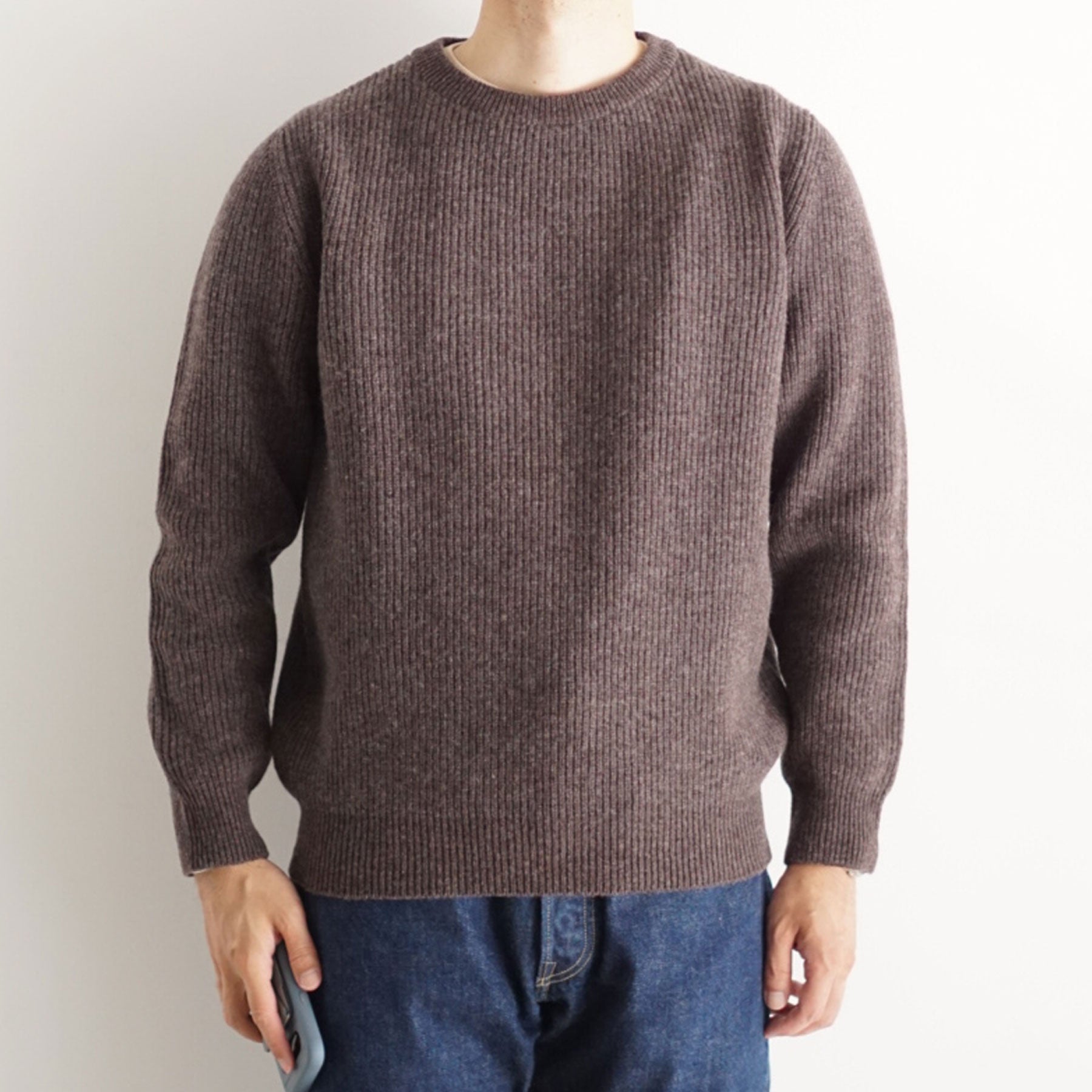 (WO7) 7G Heavyweight Merino Wool Crewneck