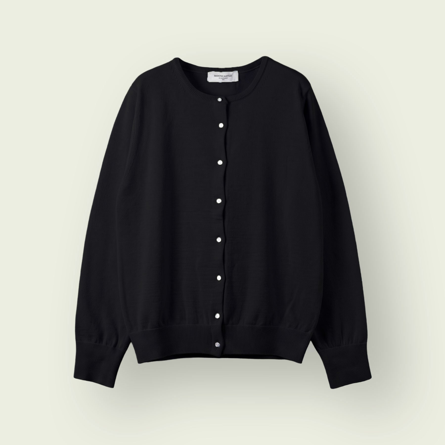 【WOMEN】12G Merino Wool Crewneck Cardigan