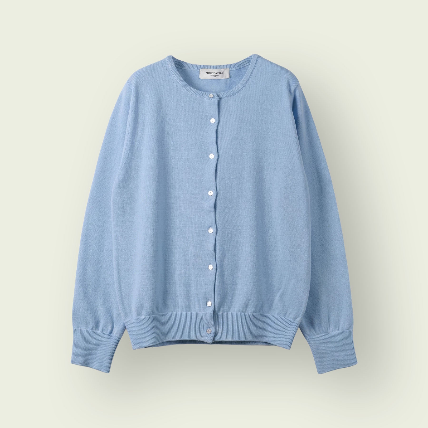 【WOMEN】12G Merino Wool Crewneck Cardigan